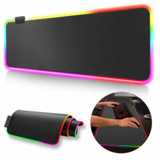 MOUSEPAD GAMING HY-001 RGB GOMA IMPERMEABLE CON BASE ANTIDESLIZANTE