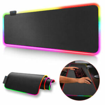 MOUSEPAD GAMING HY-001 RGB GOMA IMPERMEABLE CON BASE ANTIDESLIZANTE