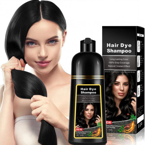 SHAMPOO TINTE PARA CUBRIR LAS CANAS  500ML, 3-IN-1 NEGRO