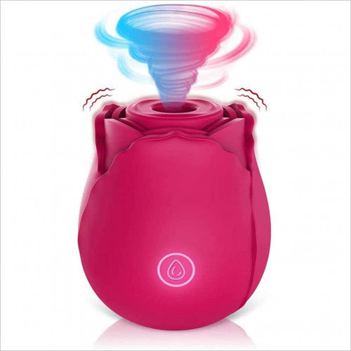 JUGUETE ROSA PARA MUJERES, FLOR ROSA IMPERMEABLE RECARGABLE LAVABLE DE 10 VELOCIDADES MEJOR