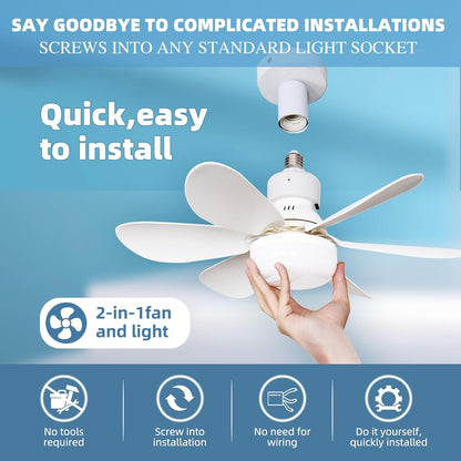 ABANICO TIPO BOMBILLO - FLOWER FAN LIGHT CEILIN (4 ASPAS)