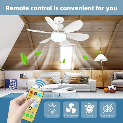 ABANICO TIPO BOMBILLO - FLOWER FAN LIGHT CEILIN (4 ASPAS)