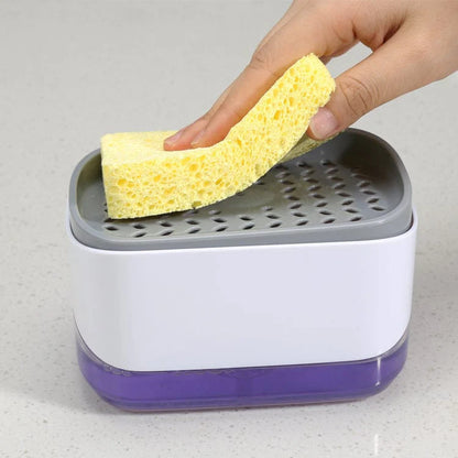 DISPENSADOR DE JABON CON SOPORTE PARA ESPONJA