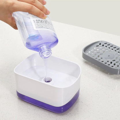 DISPENSADOR DE JABON CON SOPORTE PARA ESPONJA